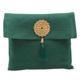 Prien Muslim Prayer Rug With Tasbih Beads and Portable Bag, Muslim Gift For Women Men, Mubarak Islamic Box, Soft Mat Gifts Set, Turkish Carpet For Ramadan, Eid, Hajj, Travel (Emerald)