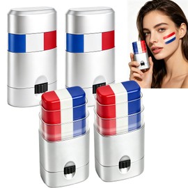 4 Pcs Red White and Blue Face Paint for Football Baseball Softball