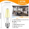 Bombilla LED Edison 6W, Foco LED Decorativas de Filamento Con