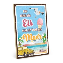 TypeStoff HS-00977 Wooden Sign with Saying - Pause - Vintage Look with Quote as a Gift and Decoration on the Theme of Hygge, Holiday and Relaxation