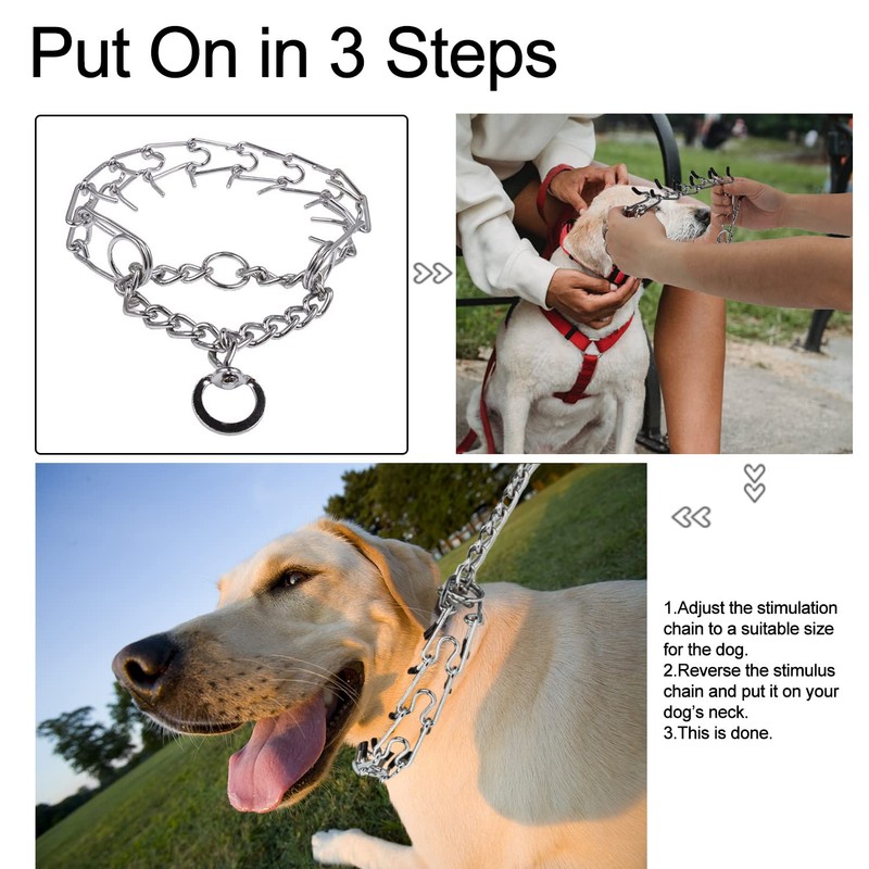 Darkyazi Durable Pinch Collar Stainless Steel Dog Adjustable Pet Training