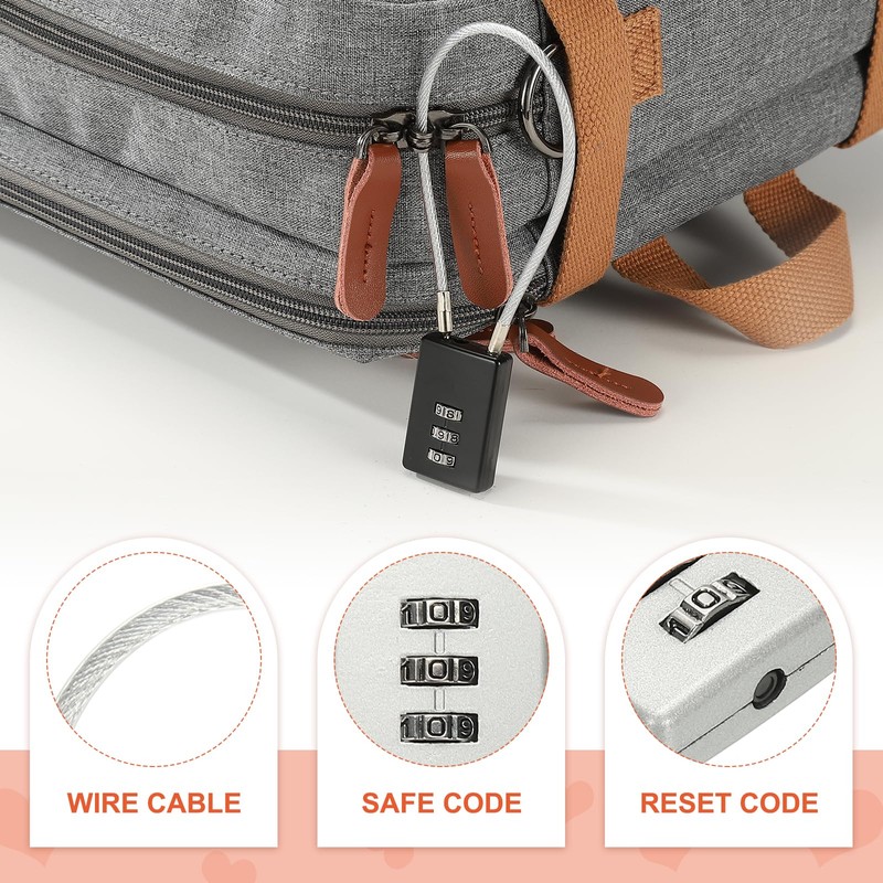 PATIKIL 3 Digit Cable Combination Lock, 2 Cable Locks with