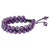 KYEYGWO Healing Chakra Amethyst Stone Beads Bracelet, Adjustable Double Layer