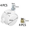 4 PCS Swivel Universal Casters Wheels with Brakes,Furniture Castor (White)