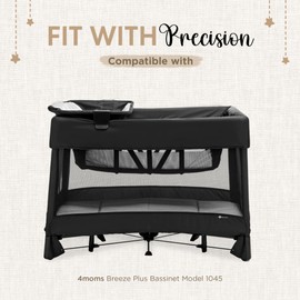 Bassinet Fitted Sheets - Compatible with 4moms Breeze Plus Bassinet Model 1045 | 100% Organic Muslin Cotton - White + Grey | 30x23 (2 Pack)