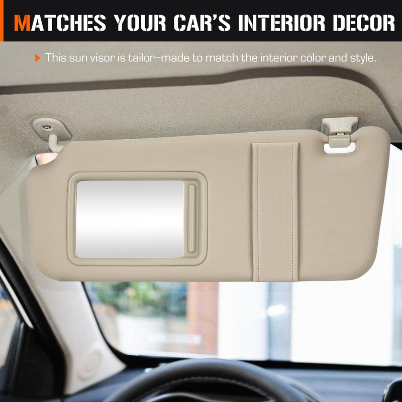 Sun Visor with Light for Toyota Camry 2007-2011 with Sunroof,