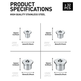 20 Pcs Dowel Pin Center Woodworking Alignment Tool, 6/8/10/12mm Dowel Centre Point Set, Dowel Centre Point, Dowel Pin Center, Wood Dowel Tenon Centers Points, Pins Marker Drill Tool.