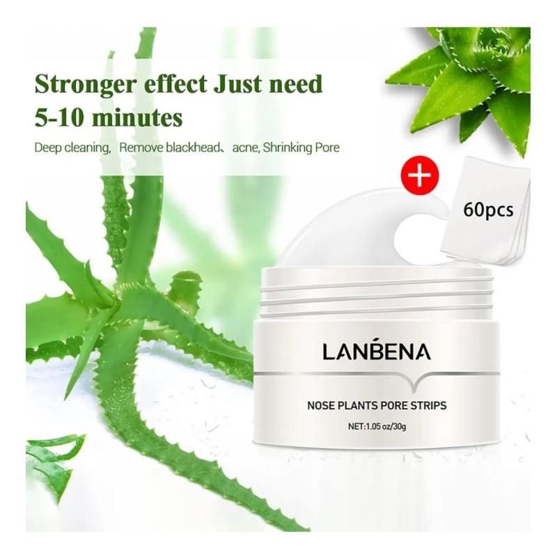 Kit Lanbena 2 cremas + 120 tiras, elimina puntos negros