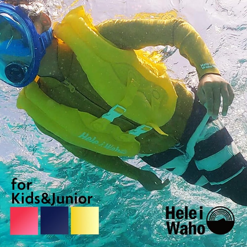 HeleiWaho Kids Inflatable Swim Float Snorkeling Floatation Vest, Compact Size