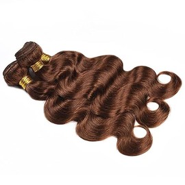 Tuheerst Real Hair Wefts Bundles Human Hair Extensions Real Hair Body Wave 3 Bundles Brazilian Hair Bundles Real Hair Long Hair Bundles #4 Total 300 g Remy Hair for Woman 30 Inches
