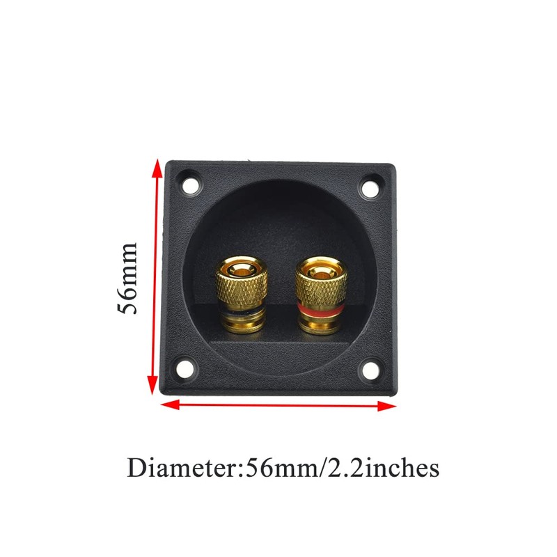 Hahiyo 56mm Diameter Square Speaker Box Terminal Cup Withstand Higher