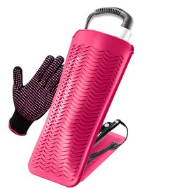 AFT90 - Funda y guante de silicona resistente al calor para rizadores, alisador de pelo, planchas planas y herramientas de peinado del cabello, 11.5  