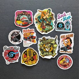 Unbranded Old School Rock & Roll Stickers, Rock & Roll Decals,