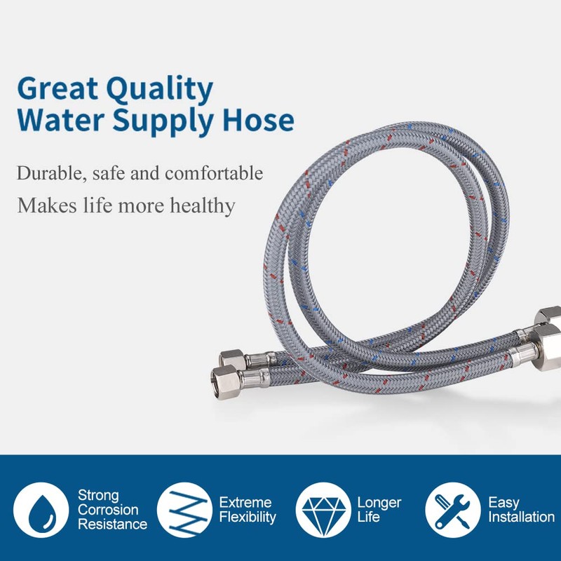 WOWOW 60" Length Faucet Supply Line, Bathroom Kitchen Faucet Lines