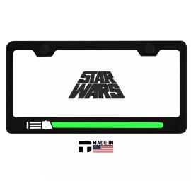 darktech STARWARS Glow-In-The-Dark Green Lightsaber License Plate Frame | Dark Side