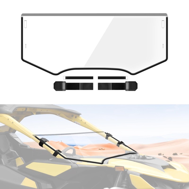 LitMiRaCle Front Half Windshield for Can-Am Maverick R 2024+, Scratch