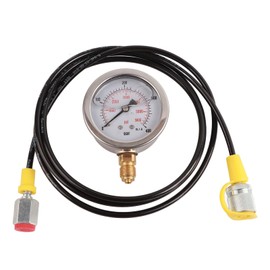 Hydraulic Hose test Kit, Hose Hydraulic Pressure Gauge kit, Point Coupling M16x2-BSP1/4 + 0~400 BAR / 6000PSI Gauge+ 1.5m Hose