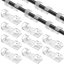 Keeshibao 60 Pack Adhesive Cable Clips Clear,6mm Wire Holders for Cords