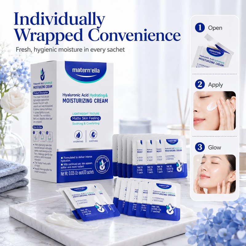 Hyaluronic Acid Moisturizer Sachets for Daily Hydration – Travel Size