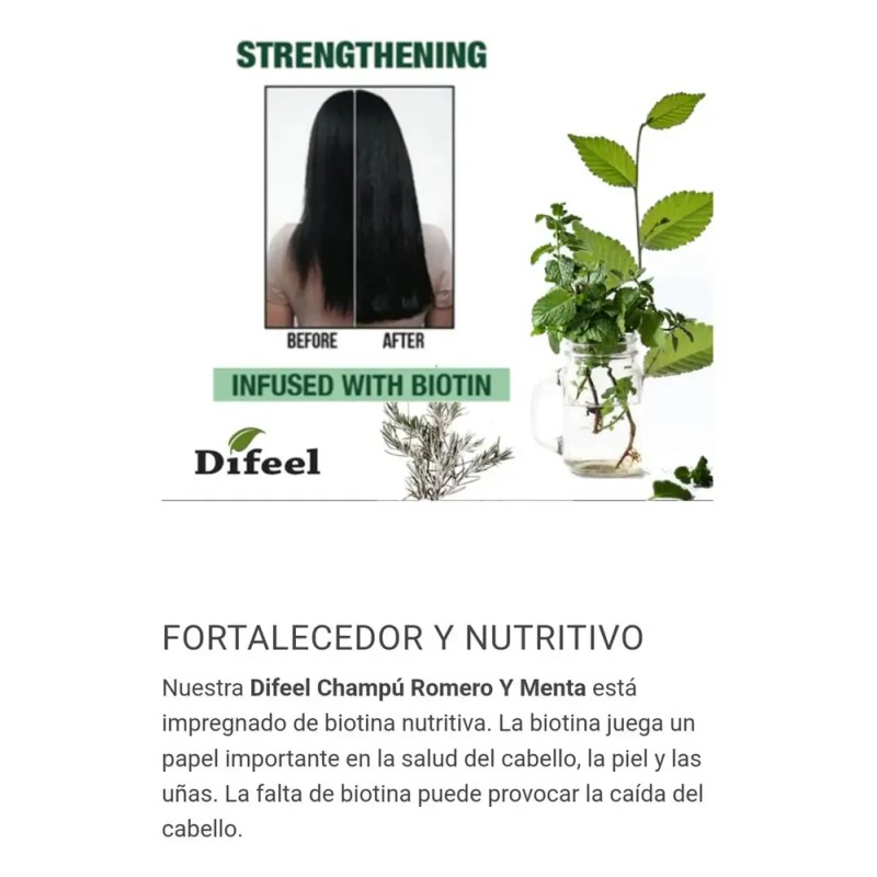 Difeel, Rosemary & Mint Shampoo 354.9 Ml