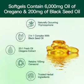 Aceite De Orégano 6000mg 300 Cápsulas Sin Sabor