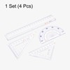 HARFINGTON 4 in 1 Ruler Set 20cm Straight Ruler Protractor