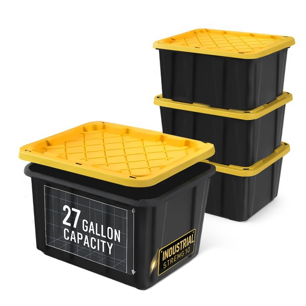 27-Gallon Heavy Duty Storage Container with Snap-Tight Lid HD [4
