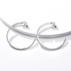 YOQUCOL 5.5CM(2.2in) Silver Clip On Hoop Earrings Cubic Zirconia Non