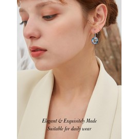 TOUPOP Flamingo Gifts 925 Sterling Silver Flamingo Earrings Palm Tree Pendant Crystal Flamingo Jewelry Birthday Valentines Day Gifts for Women Her, Large, Sterling Silver, crystal