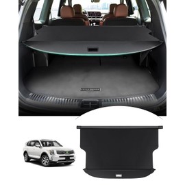 Powerty Cargo Cover for 2020-2025 2026 Kia Telluride Accessories Trunk Cover Retractable Trunk Shielding Shade Cargo Luggage Cover Black