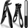 Professional Angled Head Nail Clippers Set, 3-Pcs Ergonomic Toenail Clipper