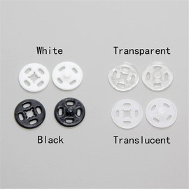 1 caja/15 juego de botones invisibles pequeños de plástico a presión para coser ropa (blanco, 10 mm)