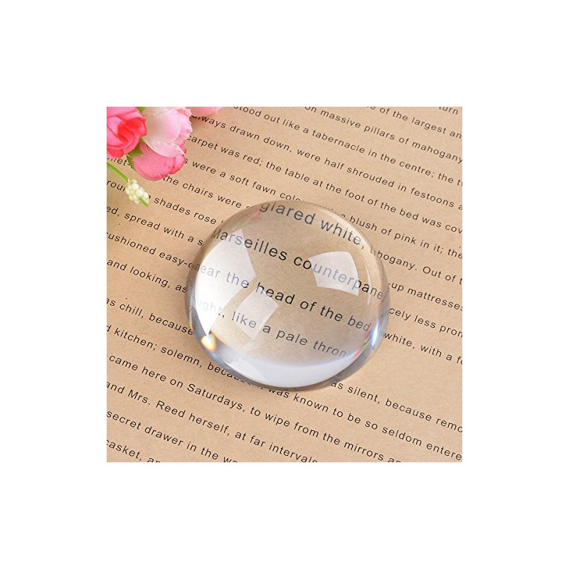 LONGWIN Crystal Dome Paperweight Reading Magnifying Glass (40mm)