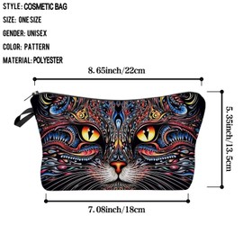 Livel lhood Colorful Cat Makeup Bag Cute Small Organizer Zipper Pouch Colorful Cat Cosmetic Bag Birthday Present for Women Friends -2