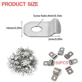 SHUOHONG Pack of 50 Mounting Clamps Metal Pipe Clamps High Performance Cable Clips Pipe Fastening Single Hole U Pipe Clamps Stainless Steel Pipe Clamp for Cable Diameter 2 mm