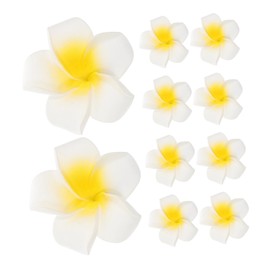 Operitacx 10Pcs Hawaiian Plumeria Flower Hair Clips Tropical Faux Flowers for Women Lightweight Hair Accessories for Beach Parties Weddings and Travel