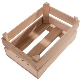 Wooden Decorative Tiny Mini Crates | Extra Small 125 x 85 x 60 mm | Cute Little Souvenir Case Display Shelf Collection Counter Storage Boxes | Unpainted Natural Wood Gift Hamper