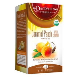 Davidson's Tea Caramel Peach with Coconut, 25 Count Tea Bag