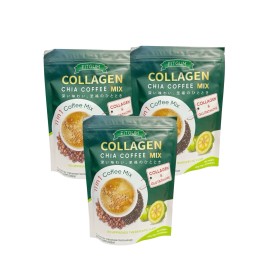 FITGUM Collagen Chia Coffee - 11 in 1 Coffee Mix (3 Packs) NEW PACKAGING