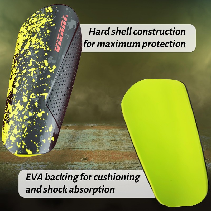 Vizari Elite espinillera con Manga, Negro, Amarillo, Rojo, Pequeño