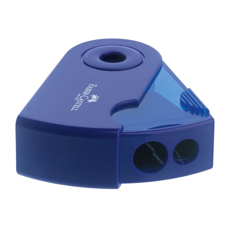 FABER-CASTELL 182701 Double Sharpener Sleeve, Assorted Red and Blue, No