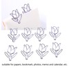 50Pcs Tulip Paper Clips Cute Purple Tulip Design Durable Metal