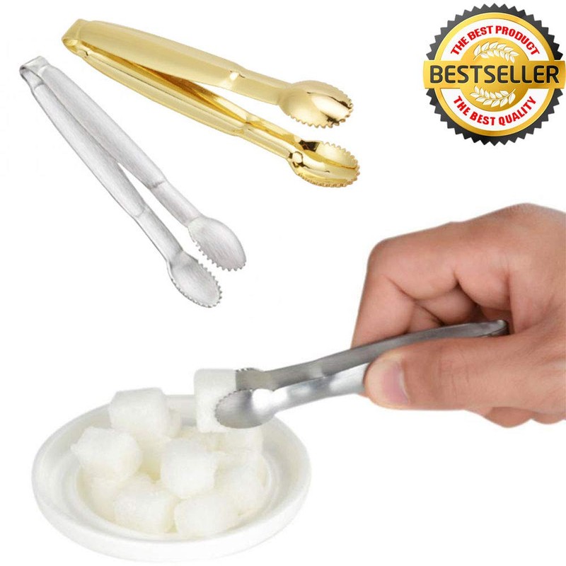 2PCS Mini Serving Tongs, 102mm Mini Non-Slip Sugar Tong, Ice