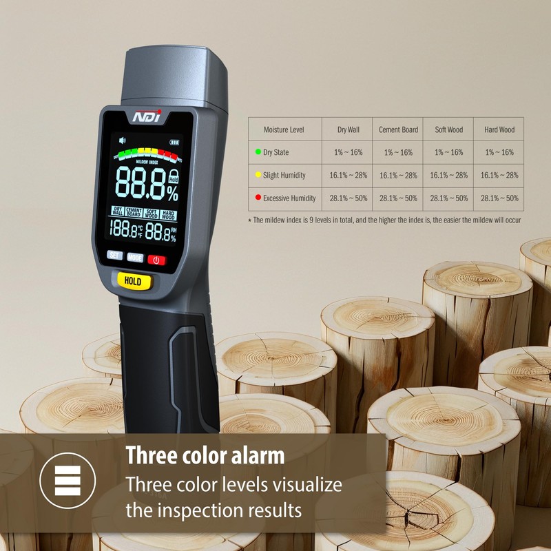 NDI 6 in 1 Non-invasive Moisture Meter Pinless Humidity Sensor