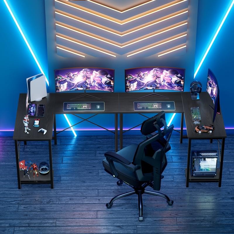New L shaped Computer Desk Gaming Table Pc Laptop Workstation