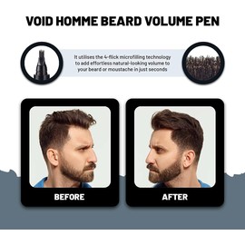 VOID Homme Beard Pen Filler for Men (Pack of 4) Instant Beard Pen & Filler Beard Pencil, Easy Beard Pen Liner, Beard Filler Pen for Beard Filling Pen Kit & Beard Marker, Waterproof Pen (Dark Brown)