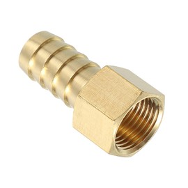 sourcing map Brass Hose Barb Fitting, 1/2" Barb x 3/8" NPT Female Brass Barb Pipe Fitting Adapter for Connect Pipes Mechanical Devices Plumbing Equipment