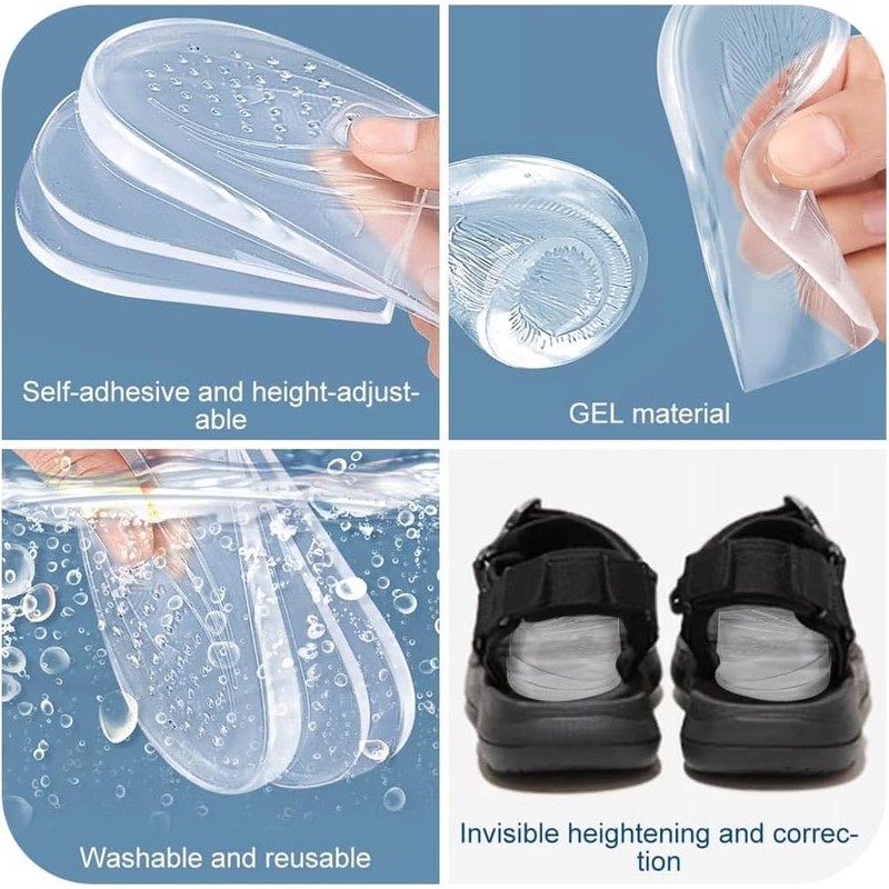 Two Pairs Overpronation Insoles,3 Layers Adjustable Heel Wedge Corrective Inserts,Correction