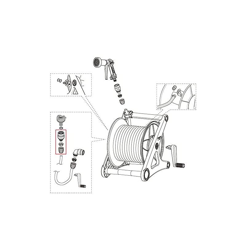 Takagi DBR XGZ0211 Connector BK + Long Lock Nut