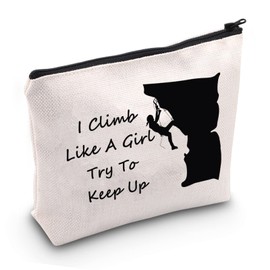 I Climb Like A Girl Try to Keep Up Zipper Pouch Bag Rock Climbing Gift Mountain Bouldering Sport Lover Gift (Climb Like A Girl EU)
